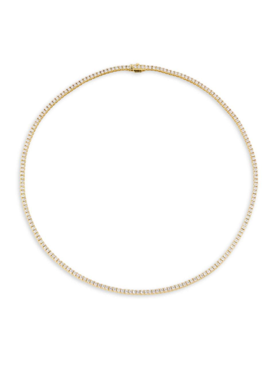 Shop Saks Fifth Avenue Women's 14k Gold & 5.0 Tcw Diamond Tennis Necklace In Yellow Gold