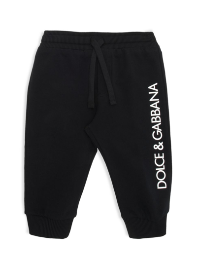 Shop Dolce & Gabbana Baby Boy's St. Cartina Logo Sweatpants In Black