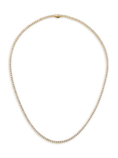 Shop Saks Fifth Avenue Women's 14k Gold & 7.78 Tcw Diamond Tennis Necklace In Yellow Gold