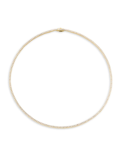 Shop Saks Fifth Avenue Women's 14k Gold & 3.96 Tcw Diamond Tennis Necklace In Yellow Gold