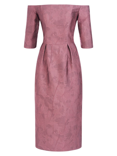 Shop Kay Unger Women's Brinley Off-the-shoulder Midi-dress In Primrose