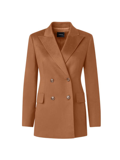 Shop Akris Women's Cashmere Double-breasted Blazer In Vicuna