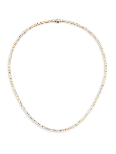 Shop Saks Fifth Avenue Women's 14k Gold & 5.56 Tcw Diamond Tennis Necklace In Yellow Gold