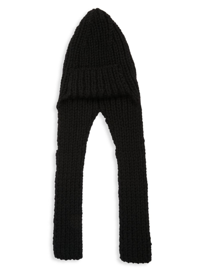 Shop Dries Van Noten Men's Wool-mohair Hybrid Beanie & Scarf In Black