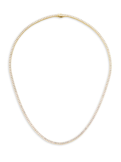 Shop Saks Fifth Avenue Women's 14k Gold & 6.31 Tcw Diamond Tennis Necklace In Yellow Gold