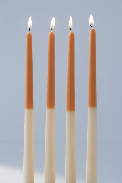 Shop Urban Outfitters Ombre Taper Candle Set In Peach At