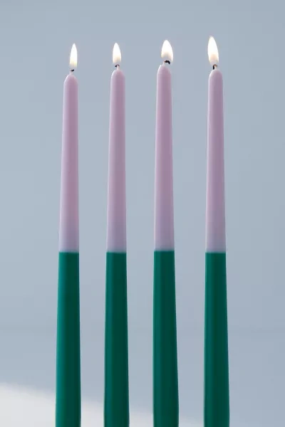 Shop Urban Outfitters Ombre Taper Candle Set In Green At