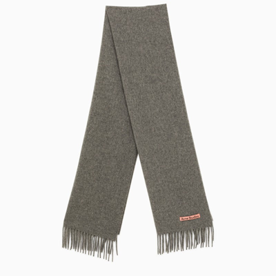 Shop Acne Studios Grey Scarf With Fringes Men In Gray