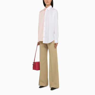 Shop Marni Asymmetrical Colour-block Cotton Shirt Women In White