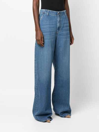 3x1 Wided-leg Cotton Jeans In 蓝色