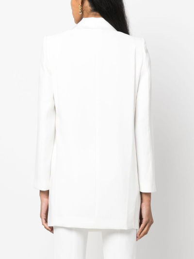 Shop Elisabetta Franchi Straight-cut Double-breasted Blazer In White