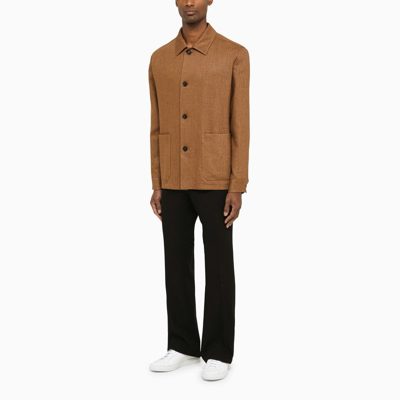 Shop Zegna Silk-blend Vicuna Shirt Men In Brown
