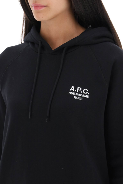 Shop Apc Serena Hoodie With Logo Embroidery In Noir (black)