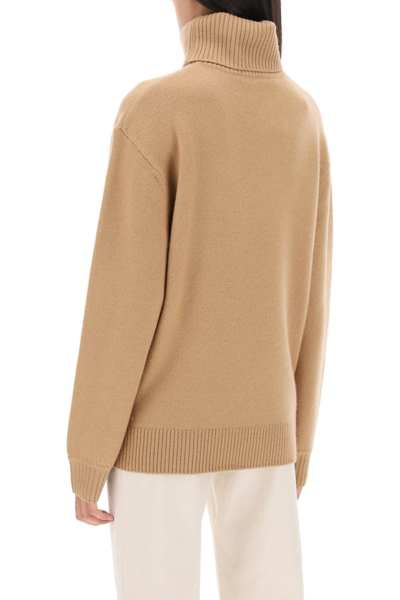Shop Apc Walter Virgin Wool Turtleneck Sweater In Camel Ecru (beige)