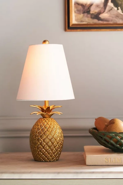 Shop Anthropologie Mini Pineapple Table Lamp In Yellow
