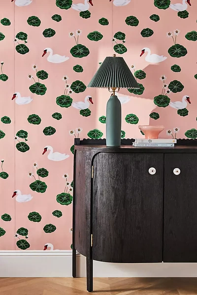 Carly Beck Lilypad Lake Wallpaper In Pink