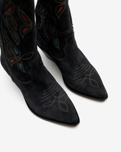 Shop Isabel Marant Denvee Suede Boots In Grey