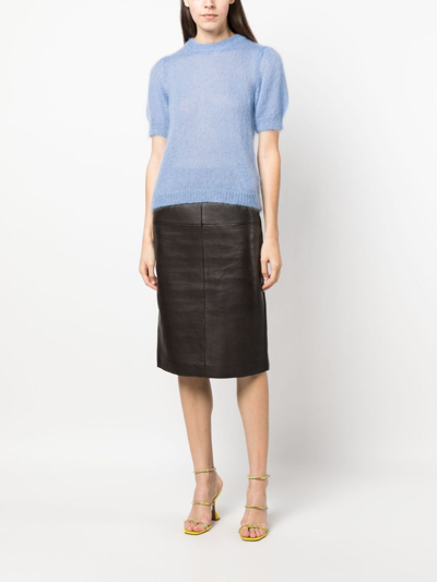 P.a.r.o.s.h Short-sleeve Knitted Top In Blue