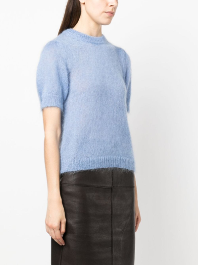 P.a.r.o.s.h Short-sleeve Knitted Top In Blue