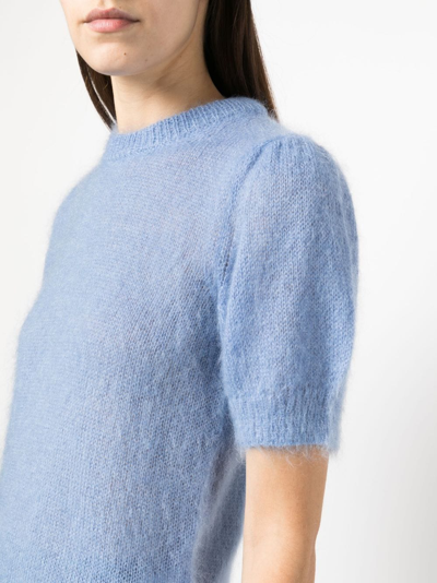 P.a.r.o.s.h Short-sleeve Knitted Top In Blue