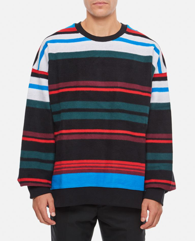 Shop Missoni Cotton Crewneck Sweatshirt In Multicolor