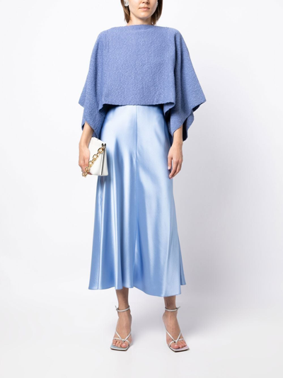 Voz Cropped Cape-style Jumper In Blue
