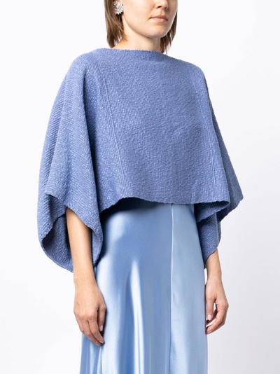 Voz Cropped Cape-style Jumper In Blue
