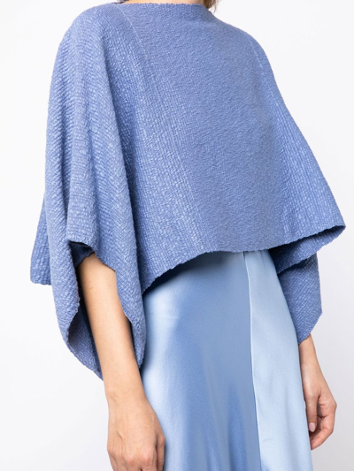 Voz Cropped Cape-style Jumper In Blue