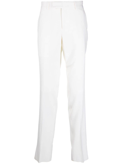 Shop Lardini Off-centre Fastening Chino Trousers In White