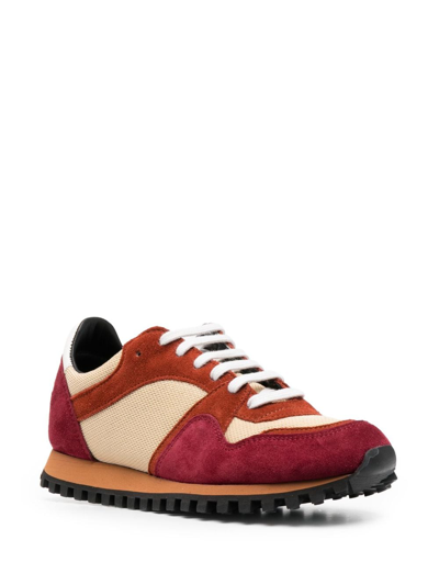 Shop Spalwart Marathon Mesh Panelled Sneakers In Red