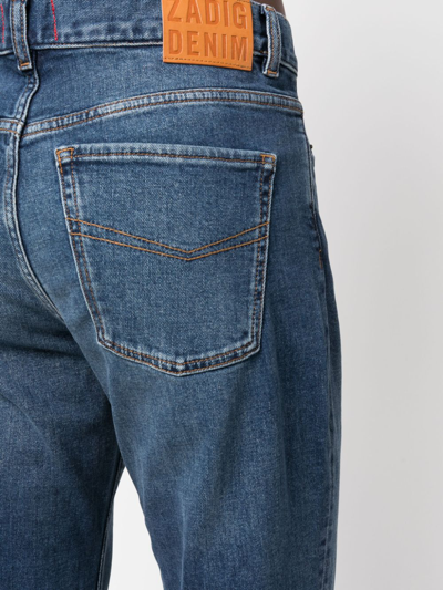 Shop Zadig & Voltaire Straight-leg Cotton Jeans In Blue