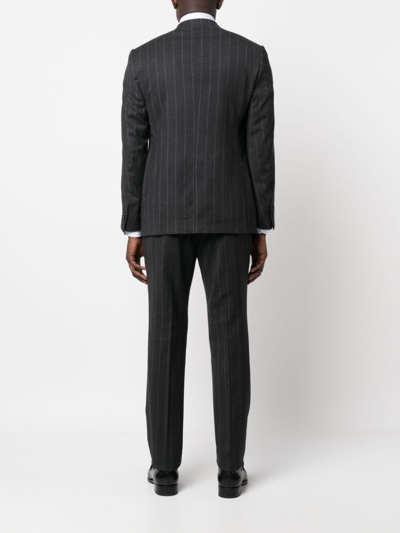 Corneliani Pinstripe-pattern Single-breasted Suit In Grey