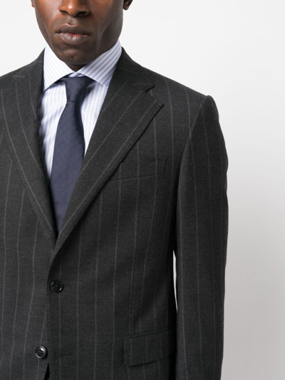 Corneliani Pinstripe-pattern Single-breasted Suit In Grey