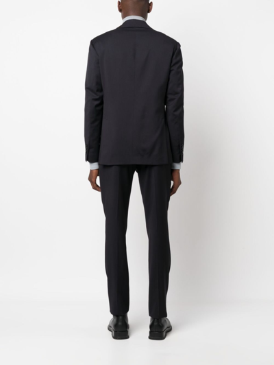 Lardini Tailored Black Wool Suit In Blue