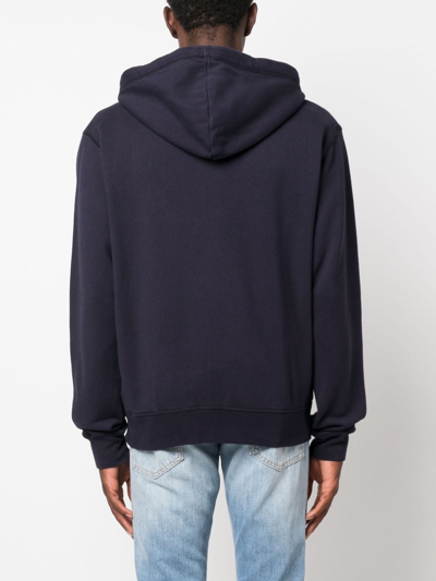 Dsquared2 Logo-print Zip-fastening Hoodie In Blau
