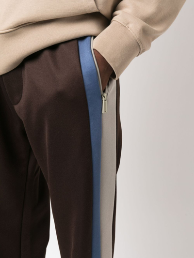 Dsquared2 Colour-block Panel Track Pants In Braun