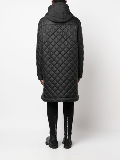 Shop Dsquared2 Diamond-quilted Hooded Coat In Schwarz