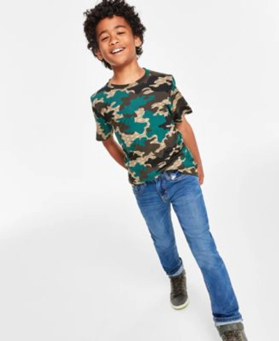 Shop Levi's Levis Big Boys Camo Print T Shirt 511 Slim Fit Eco Performance Jeans In Thyme