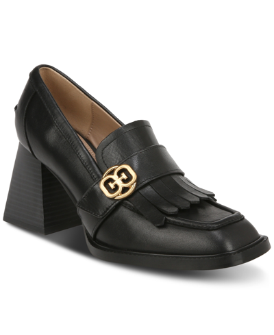 Shop Sam Edelman Women's Quinly Block-heel Kilty Loafer Pumps In Black Leather