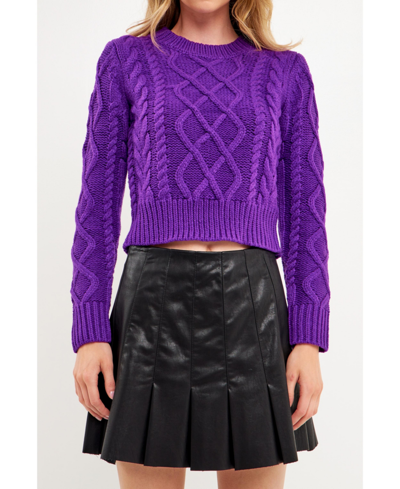 Shop English Factory Women's Cable-knit Sweater In Purple
