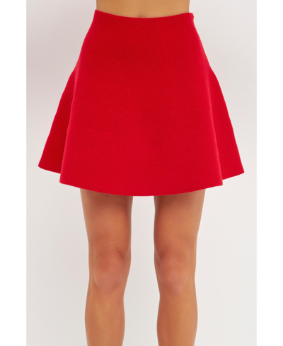 High-waisted A-line Mini Skirt In Red