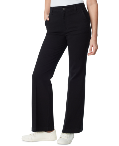 Shop Gloria Vanderbilt Women's High-rise Flared-hem Jeans In Black Rinse
