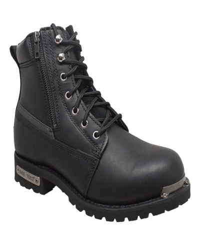 Shop Adtec Men's 6" Reflective Double Zipper Biker Boot In Black