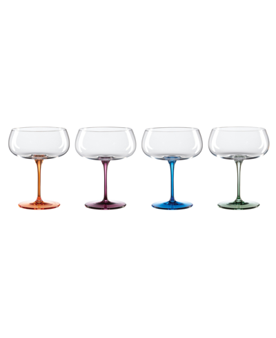 Shop Oneida Bottoms Up Color Bottom Cocktail Glasses, Set Of 4 In Multi