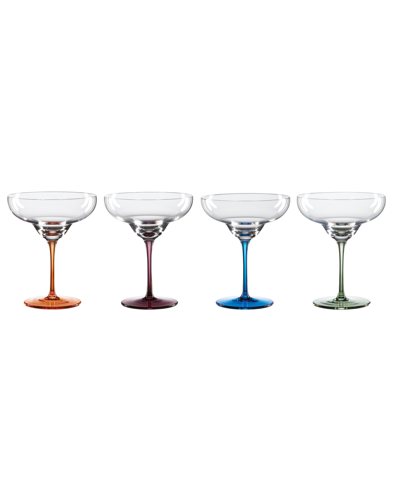 Shop Oneida Bottoms Up Color Bottom Margarita Glasses, Set Of 4 In Multi