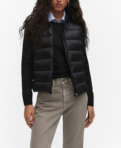 Shop Mango Women's Ultra-light Quilted Gilet In Black