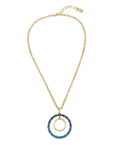 Shop Robert Lee Morris Soho Blue Patina Orbital Pendant Necklace