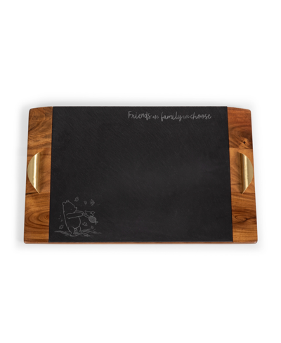 Shop Toscana Disney's Winnie The Pooh Covina Acacia And Slate Charcuterie Board In Acacia Wood Slate Black With Gold Accent