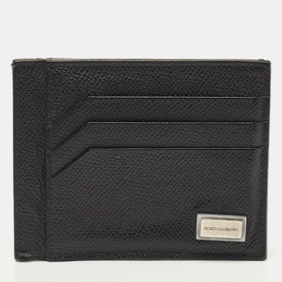 DOLCE & GABBANA Pre-owned Dolce And Gabbana Black Leather 6cc Card Holder