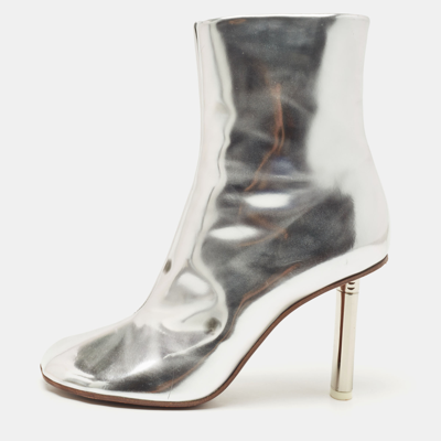 Pre-owned Vetements Silver Leather Ankle Boots Size 38